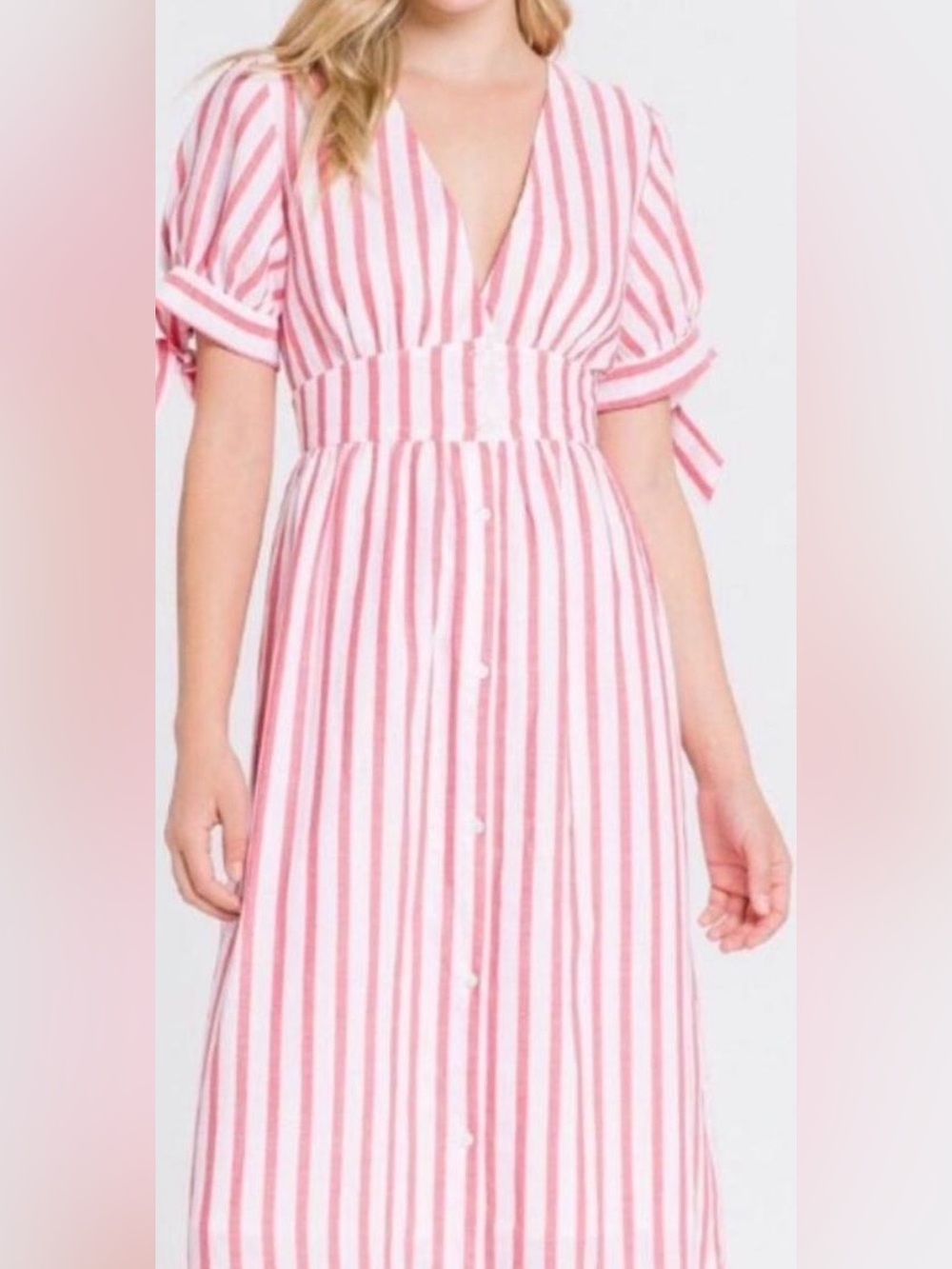 English Factory Pink and White Striped Dress